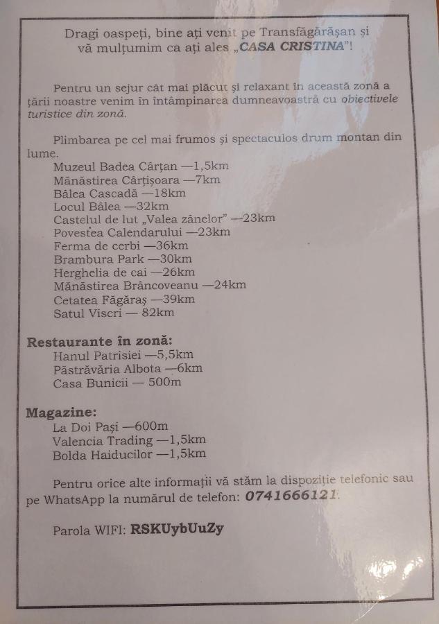 Casa Cristina Ξενοδοχείο Cîrţişoara Εξωτερικό φωτογραφία